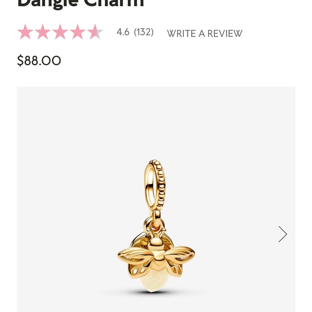 Pandora Gold Firefly Charm